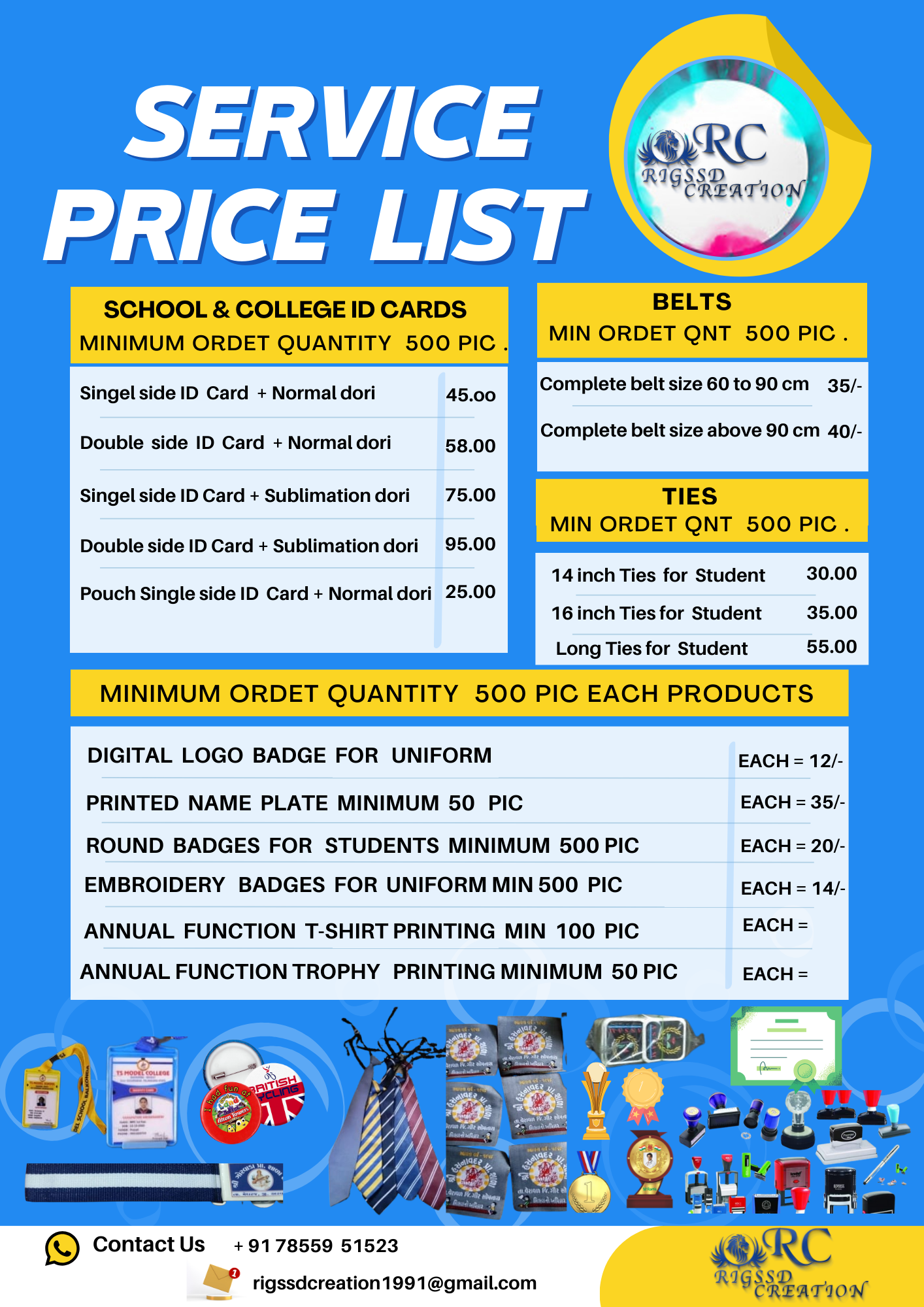 Service Price List